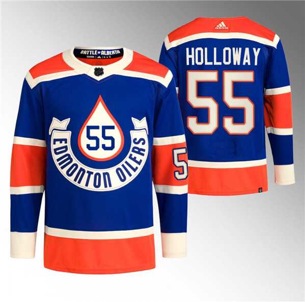Mens Edmonton Oilers #55 Dylan Holloway 2023 Royal Heritage Classic Primegreen Stitched Jersey Dzhi->->NHL Jersey